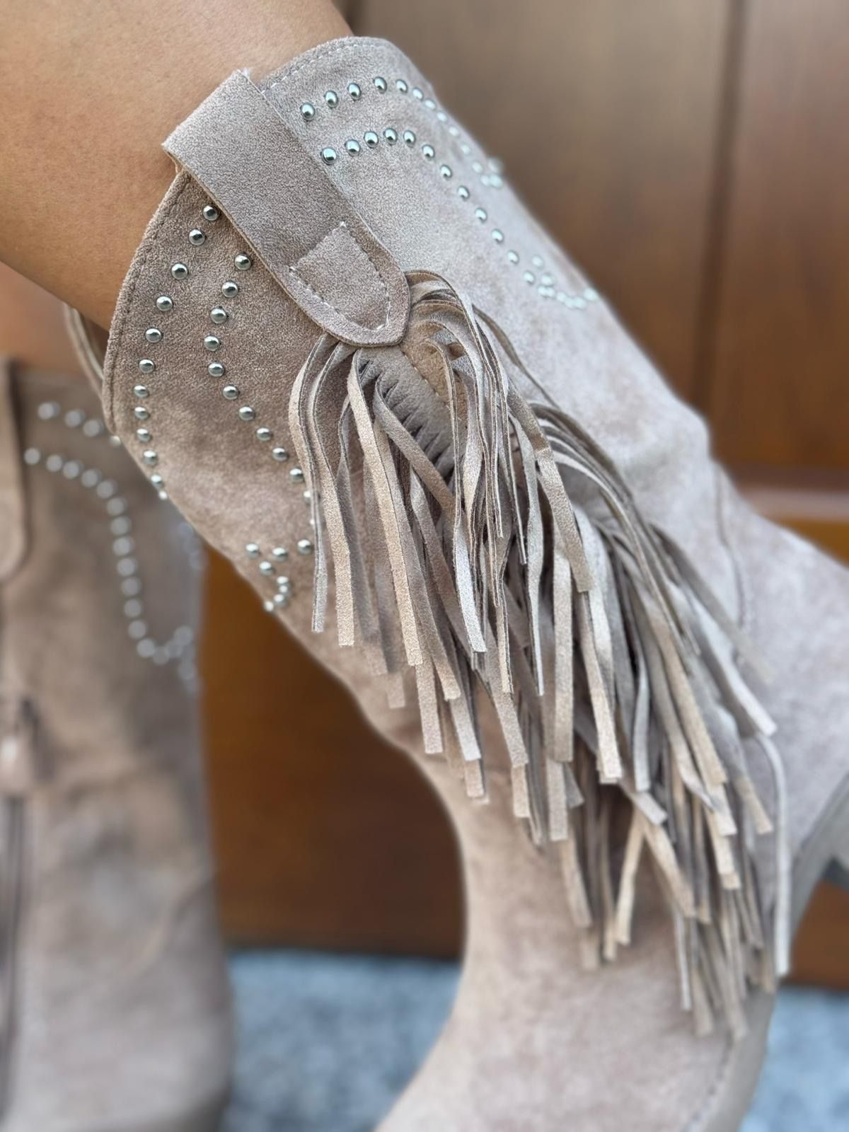 Bota Flecos Tachuelas - Kakhi - Imagen 2