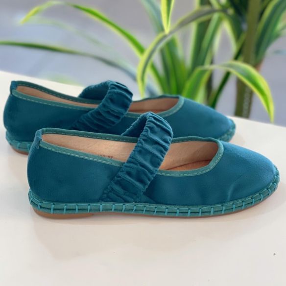 Bailarina Terciopelo Ofelia - Azul Petróleo
