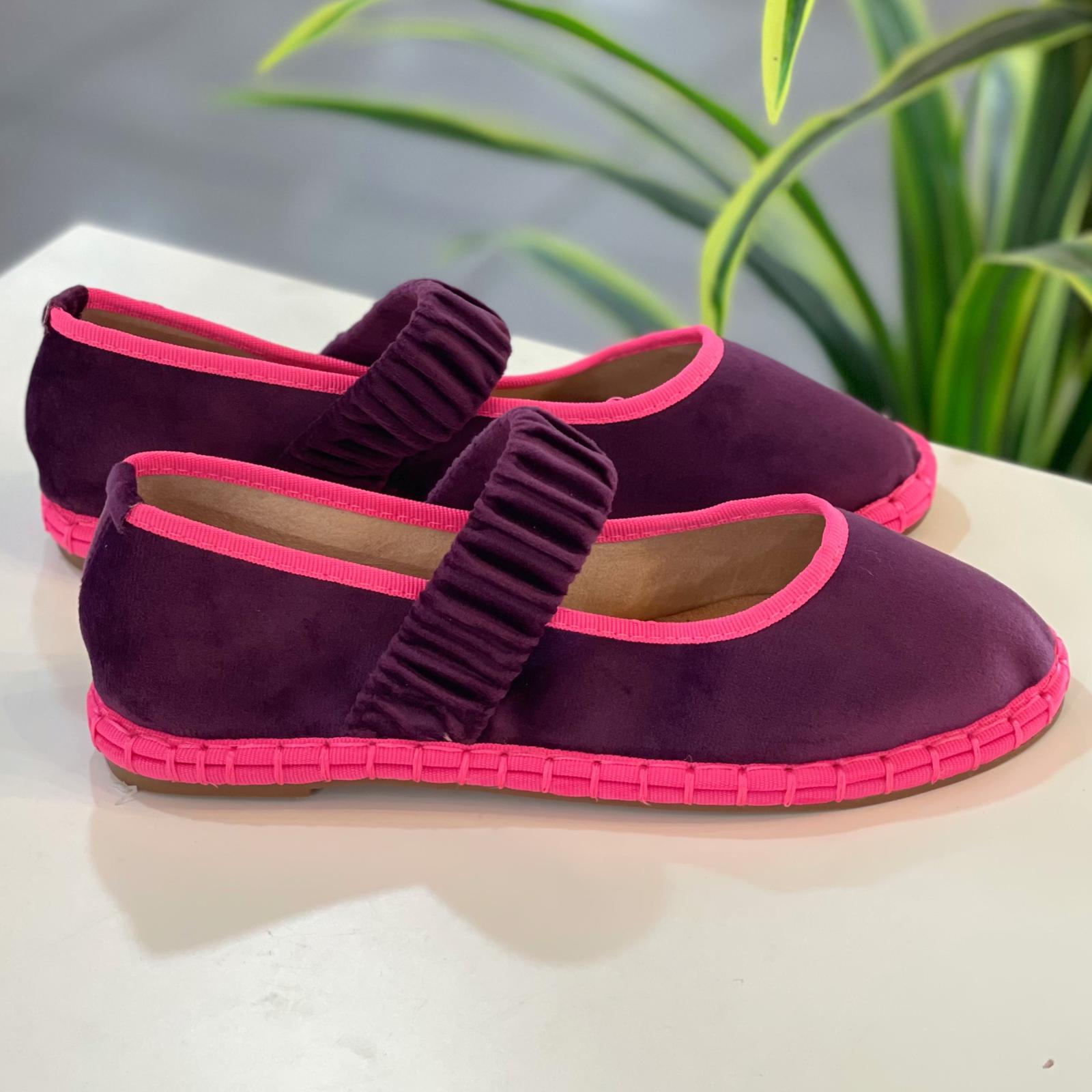 Bailarina Terciopelo Ofelia - Morado / Fucsia