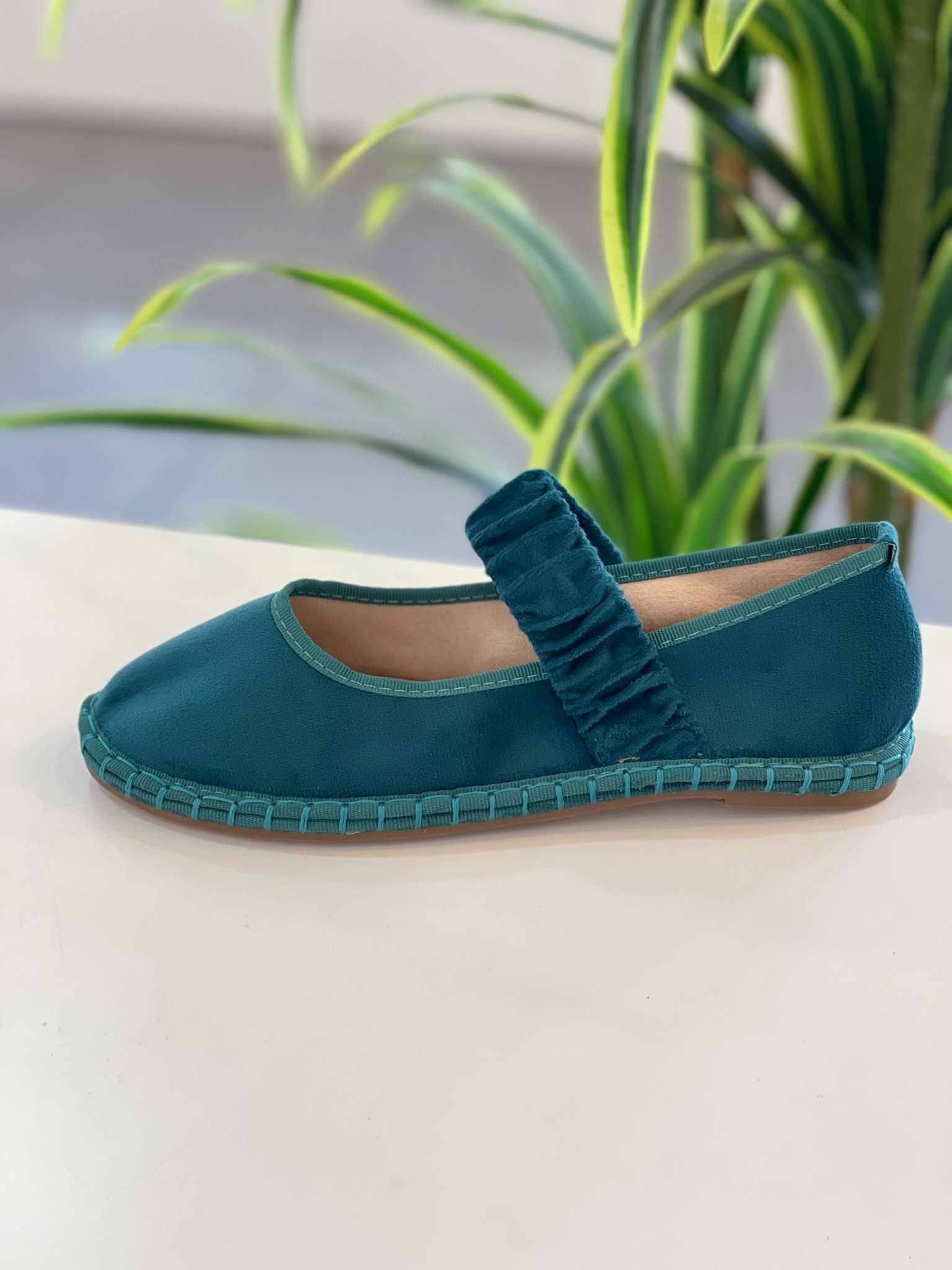 Bailarina Terciopelo Ofelia - Azul Petróleo - Imagen 3