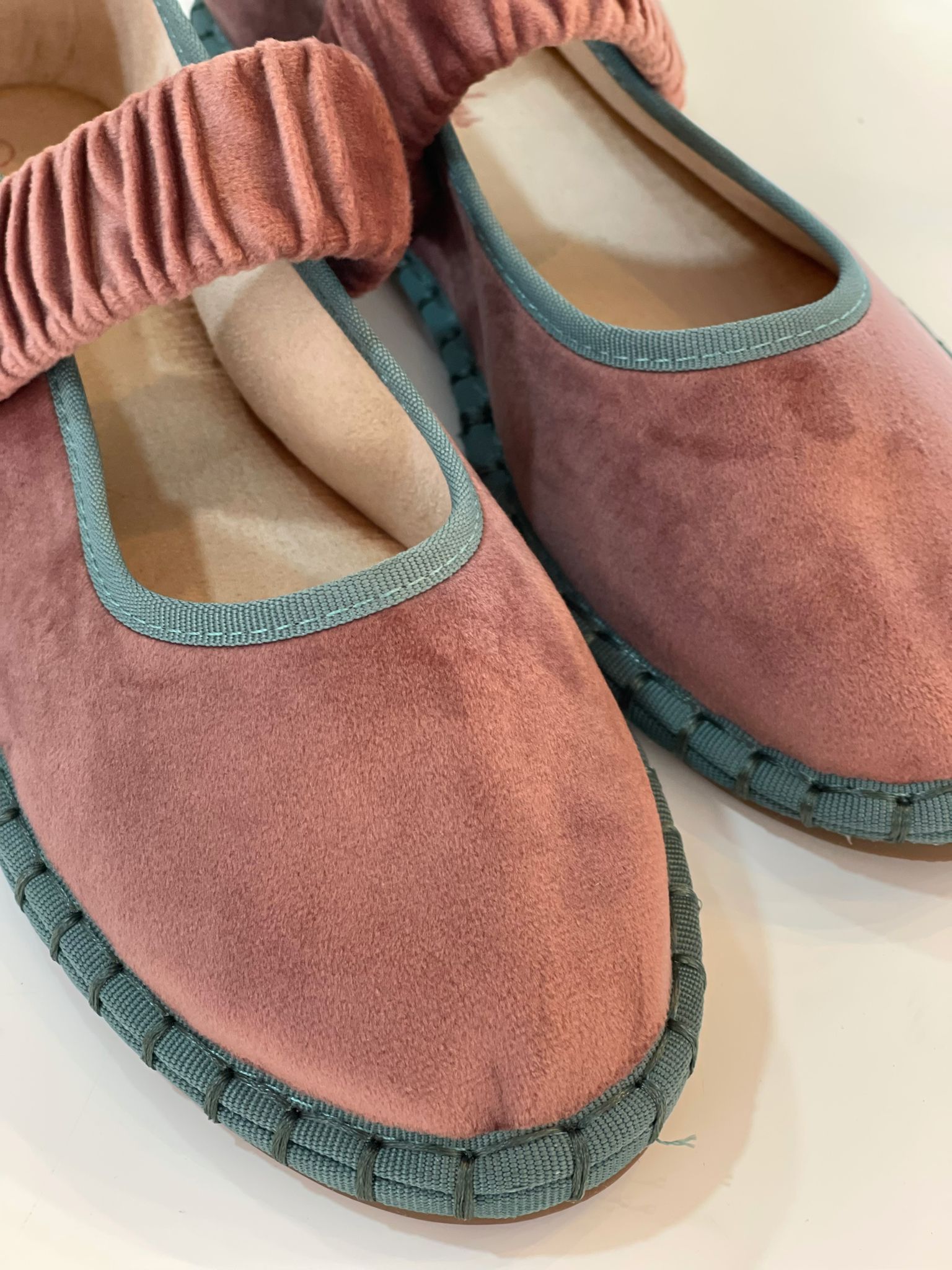 Bailarina Terciopelo Ofelia - Taupe / Turquesa - Imagen 2
