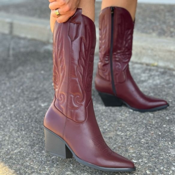 Bota Cowboy California - Granate