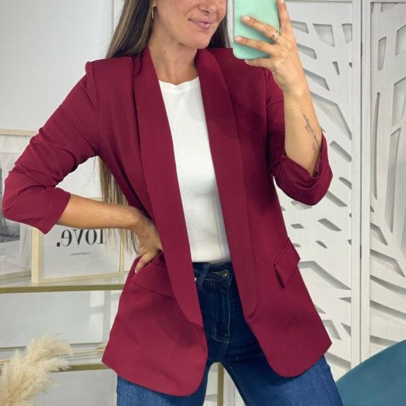 Blazer Manga Recogida - Granate
