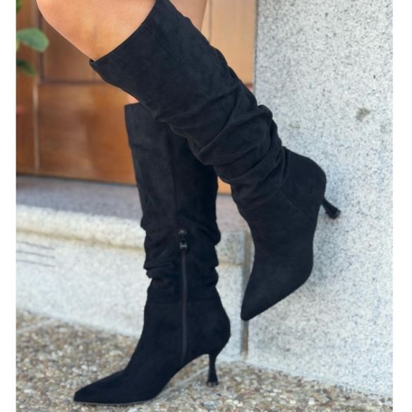 Bota Alta Antelina Arrugada - Negra