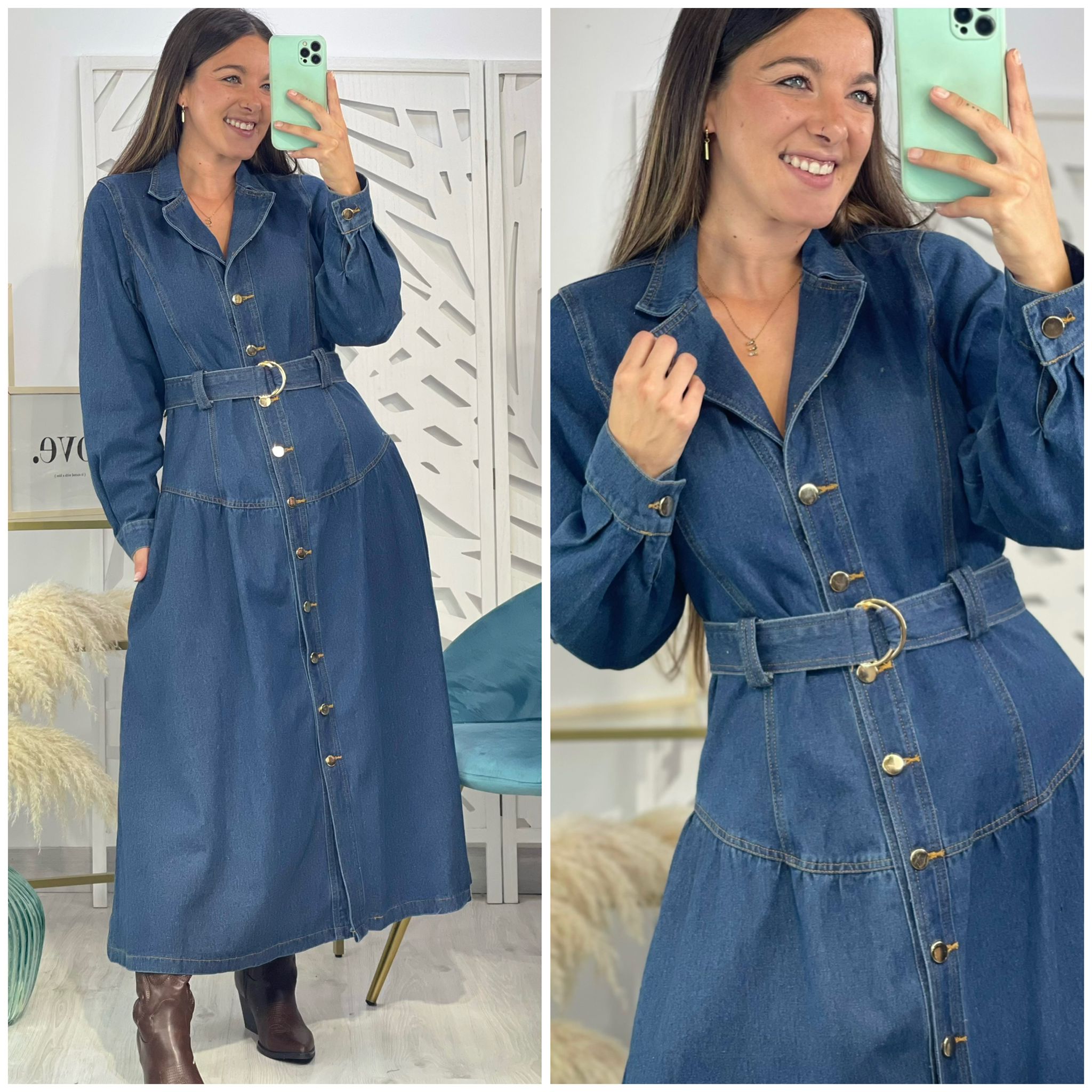 Vestido Largo Vaquero
