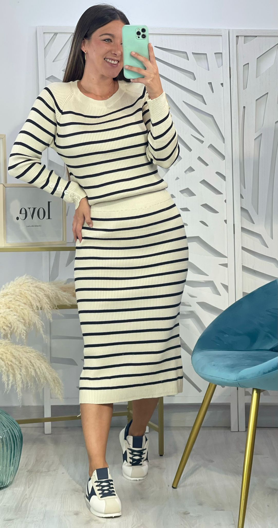 Conjunto Falda Punto Rayas - Imagen 8