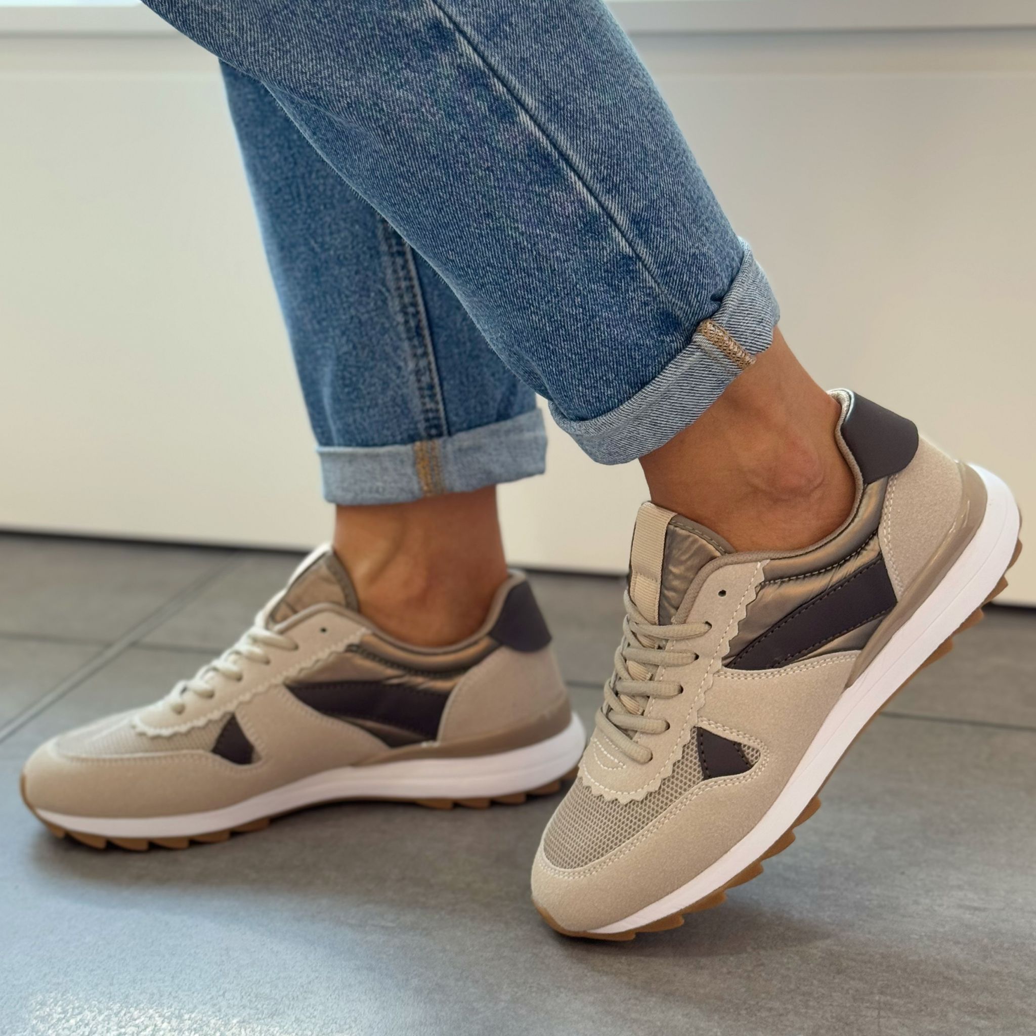 Zapatilla Aurora - Beige / Marrón - Imagen 2