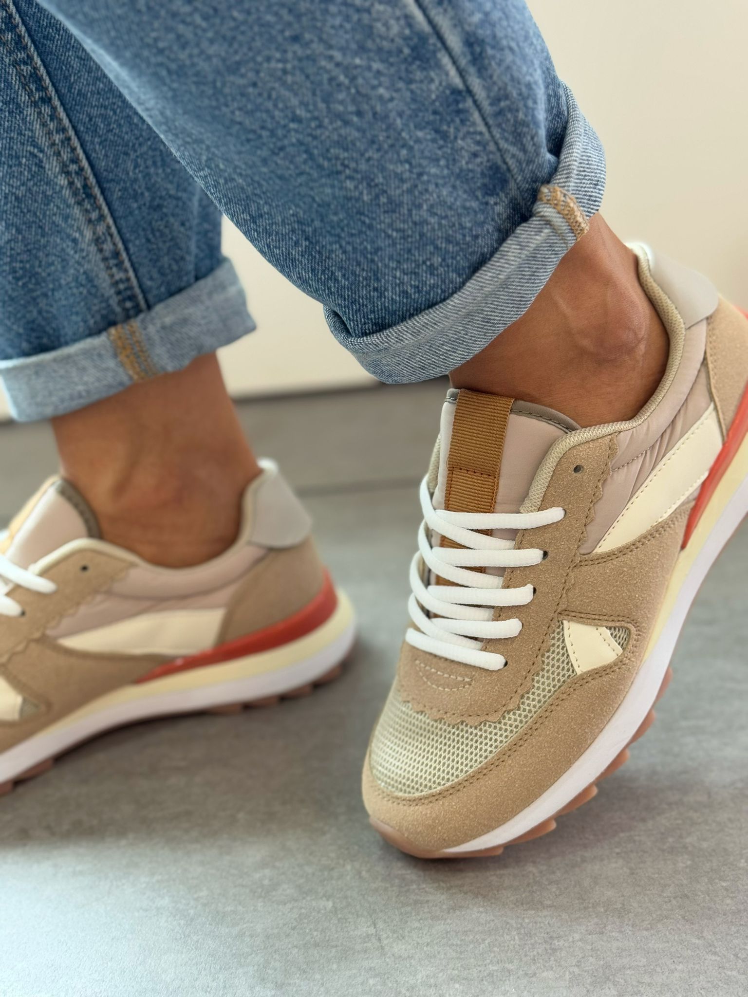 Zapatilla Aurora - Beige / Naranja - Imagen 2