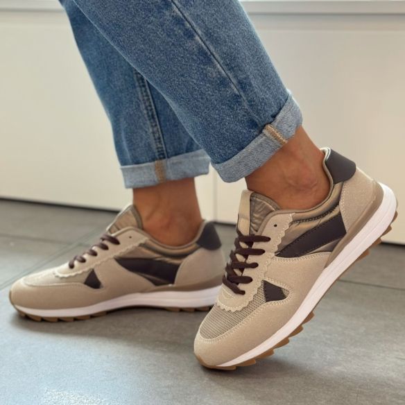 Zapatilla Aurora - Beige / Marrón