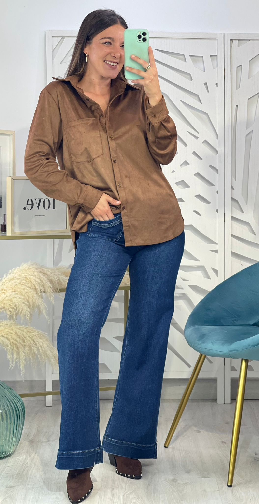 Camisa Antelina Marrón - Imagen 3
