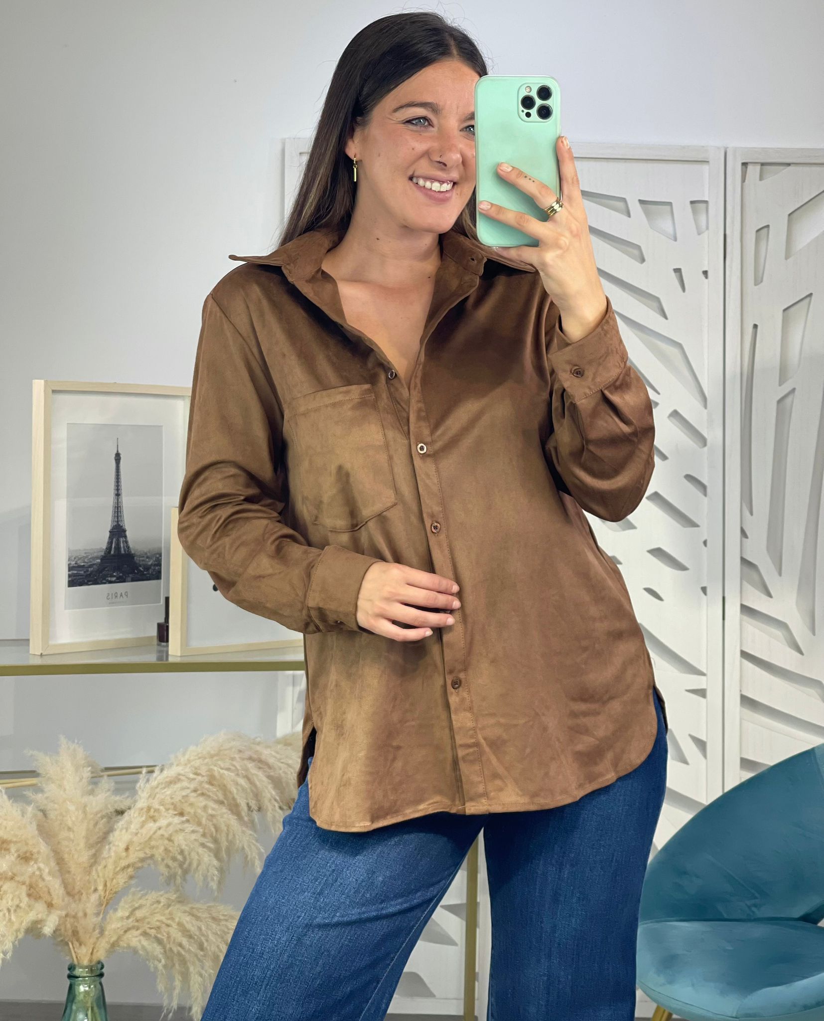 Camisa Antelina Marrón - Imagen 5