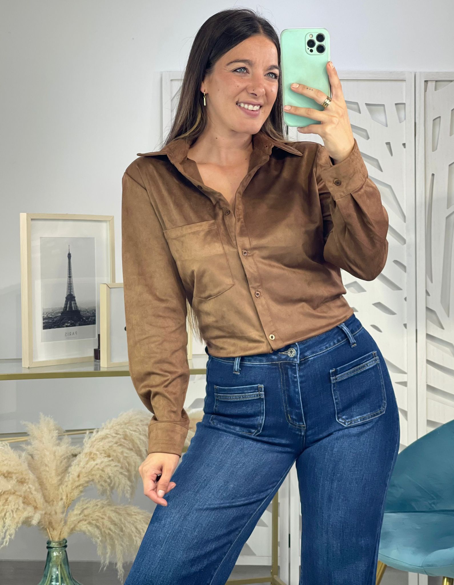 Camisa Antelina Marrón - Imagen 4