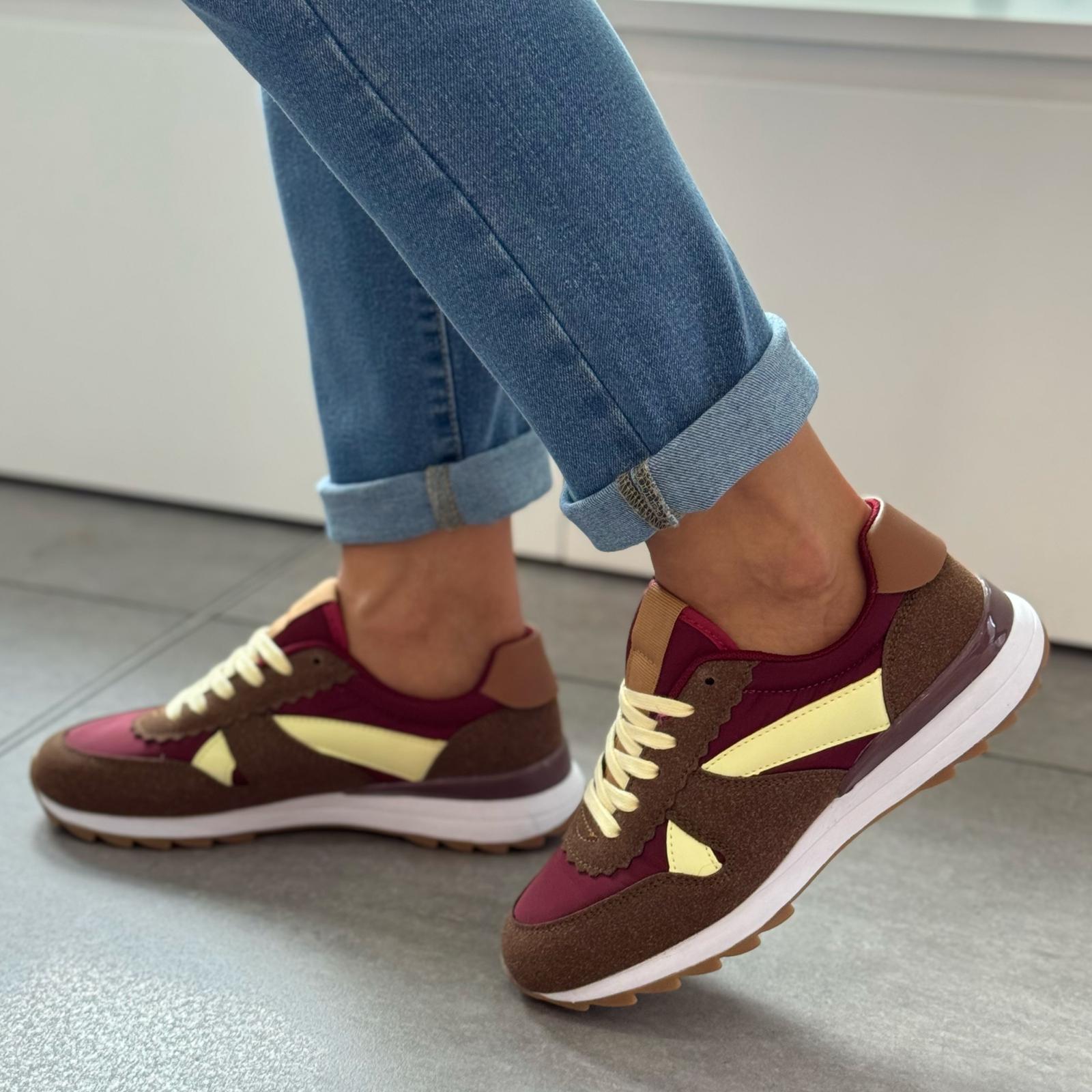 Zapatilla Aurora - Marrón / Amarilla