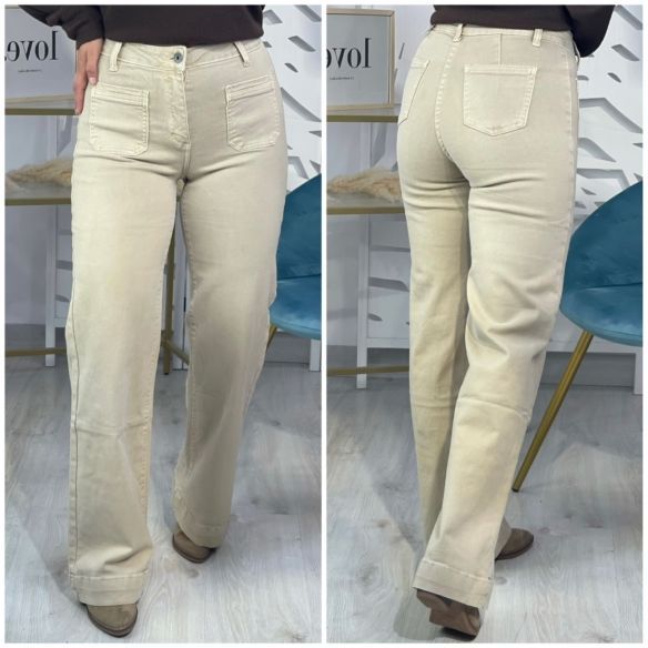 Vaquero Gema Bolsillos - Beige Oscuro