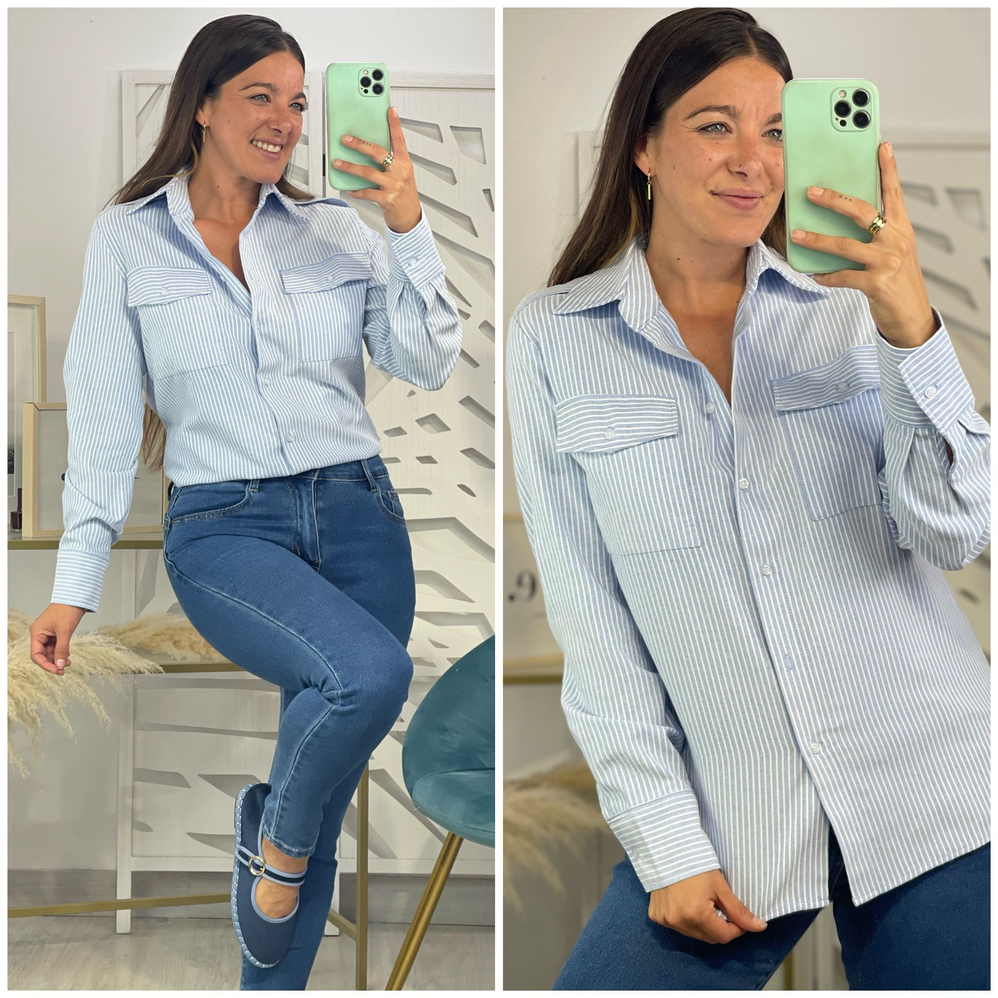 Camisa Rayas Bolsillos