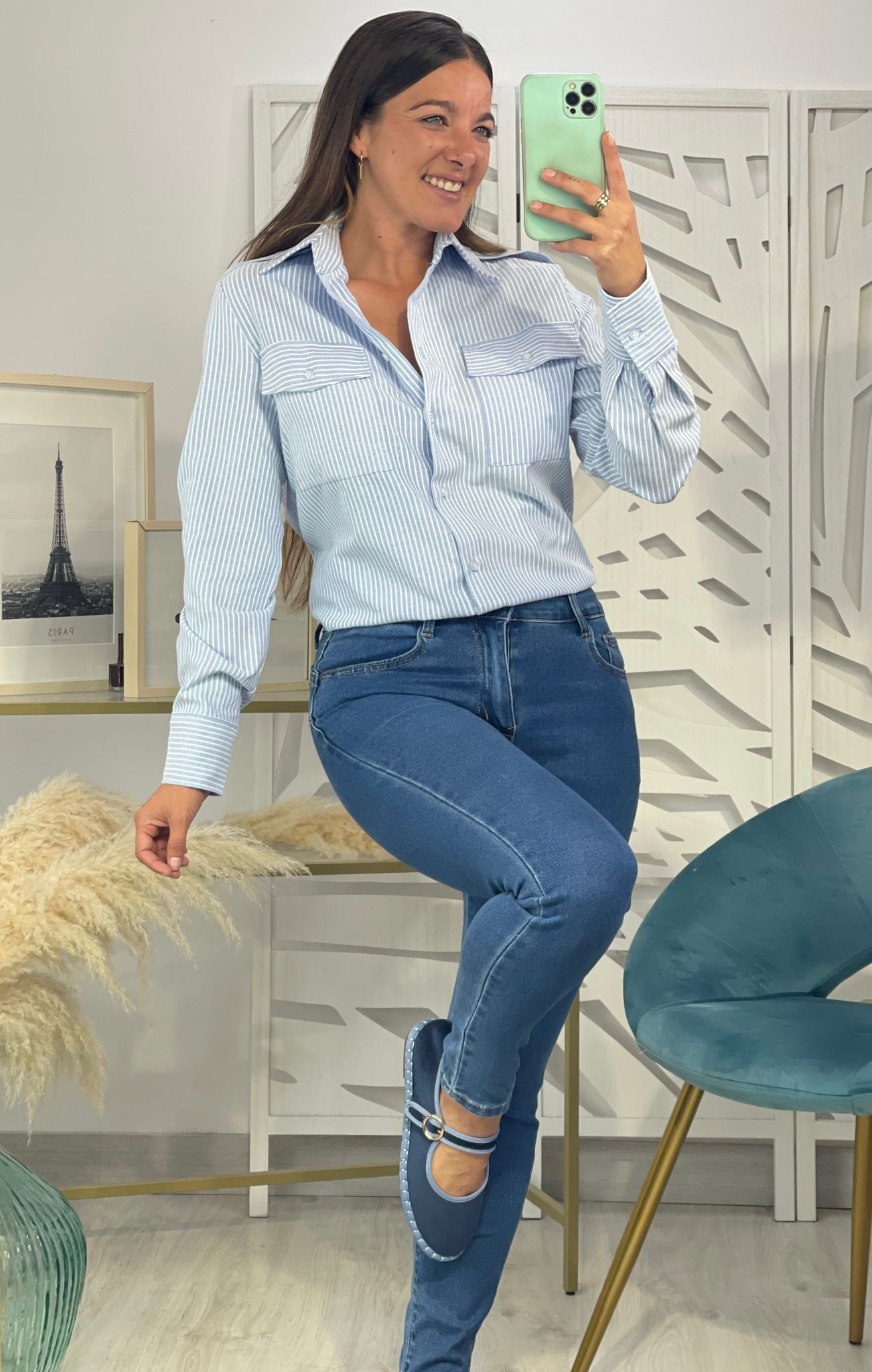 Camisa Rayas Bolsillos - Imagen 2