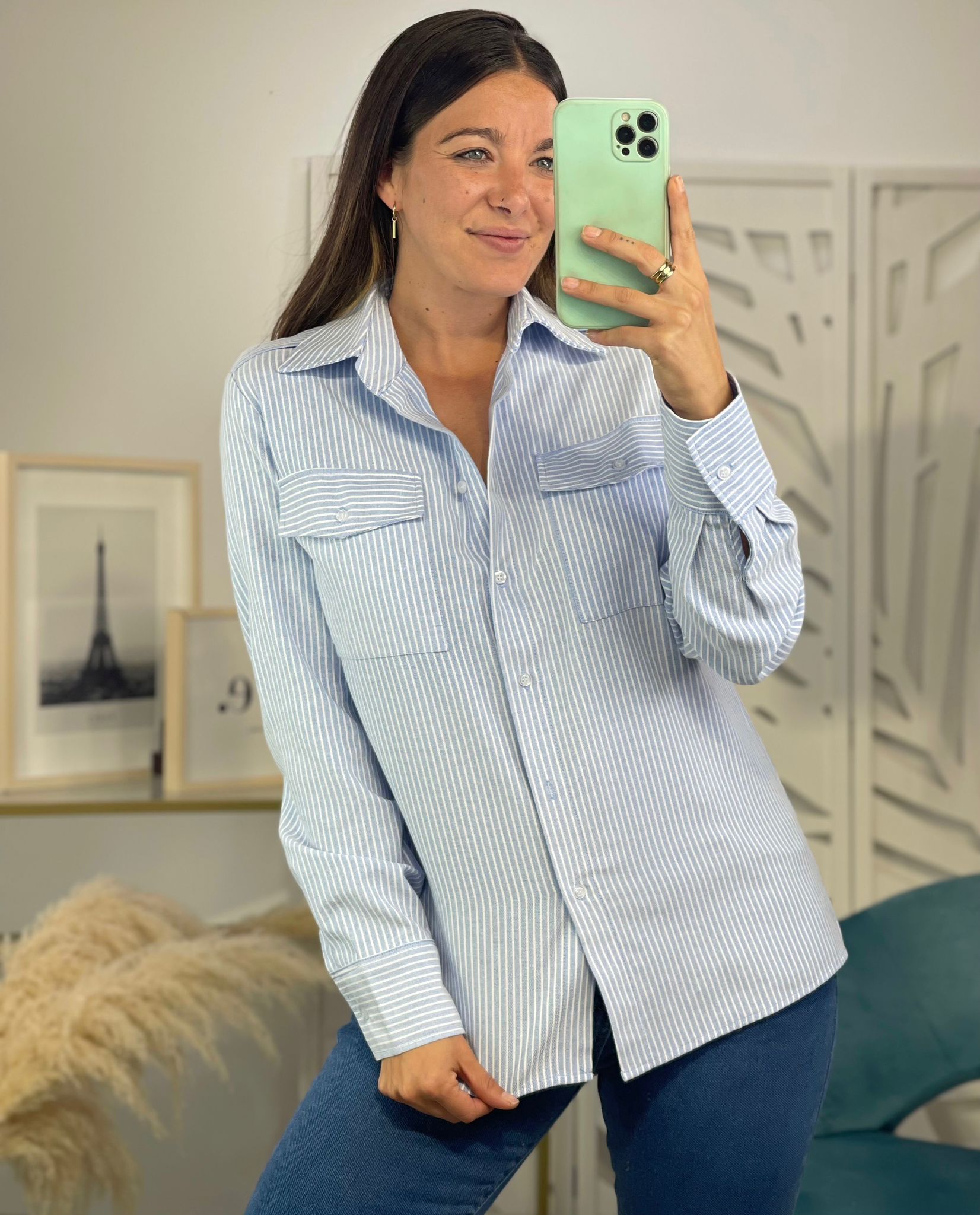 Camisa Rayas Bolsillos - Imagen 4