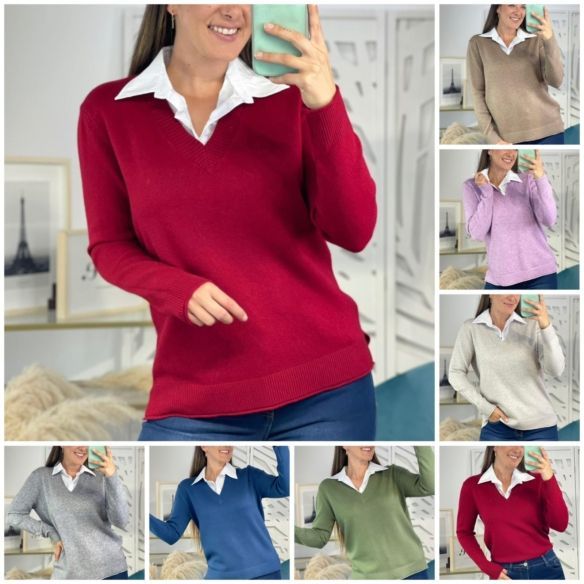 Jersey Cuello Camisa Laura