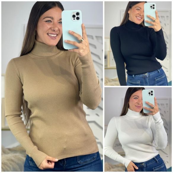 Jersey Básico Canalé Cuello Alto