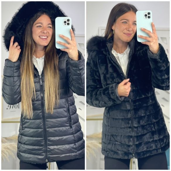 Abrigo Largo Reversible Pelito