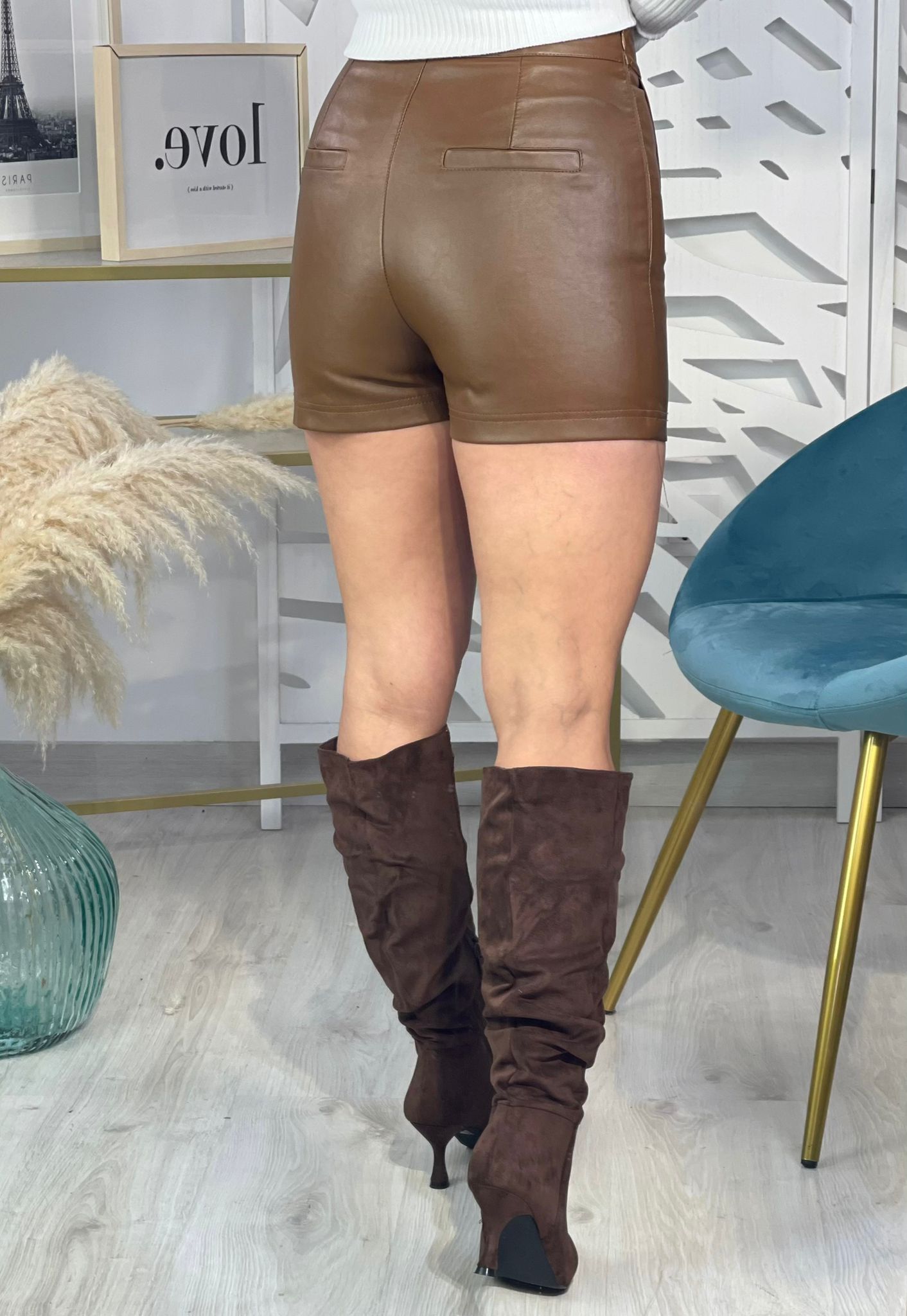 Falda Pantalón Polipiel Marrón - Imagen 7