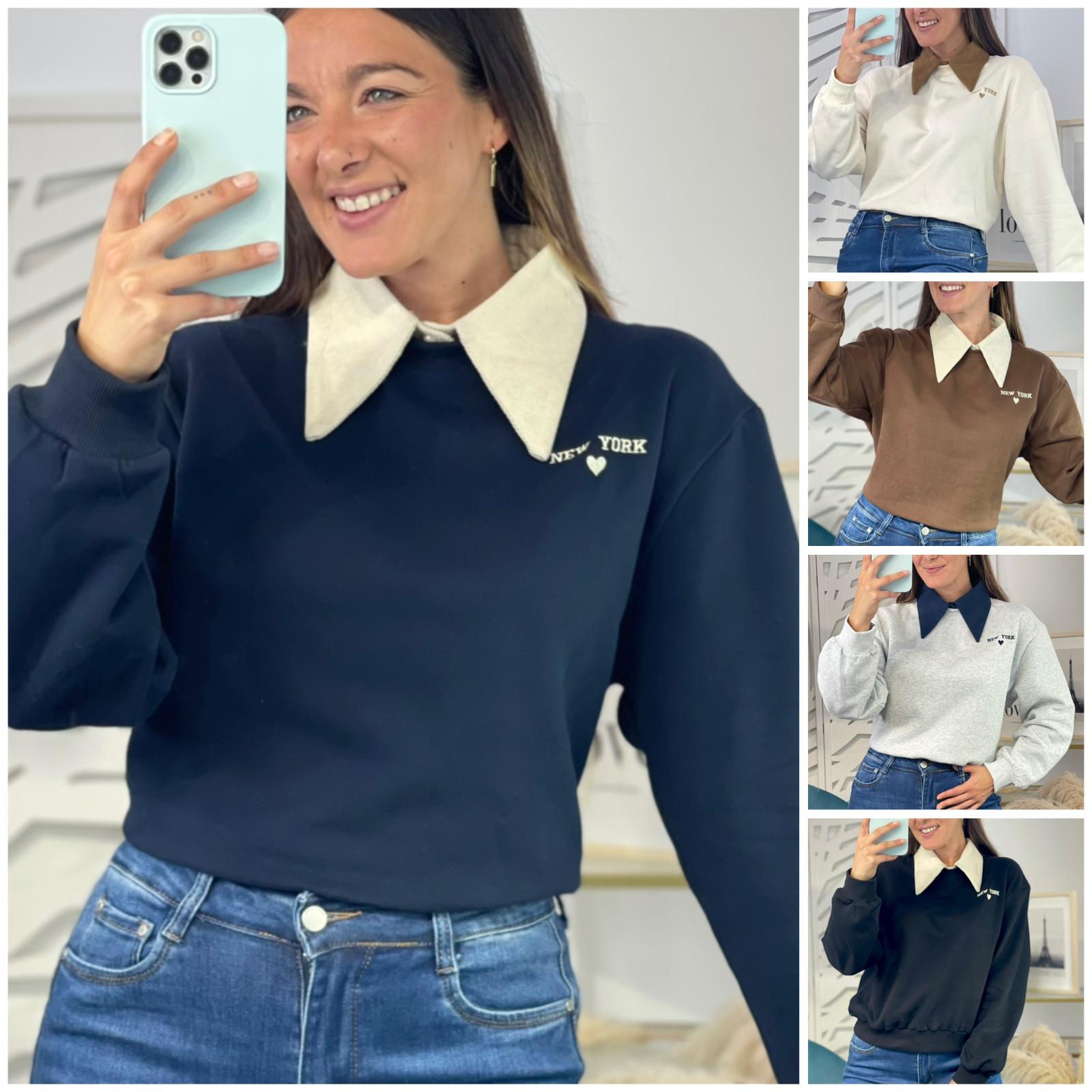 Sudadera New York Cuello Pana