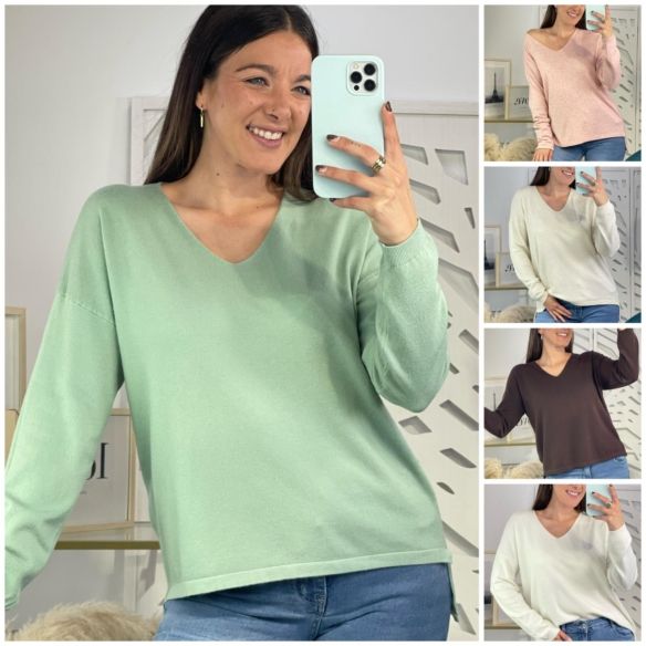 Jersey Básico Cuello Pico