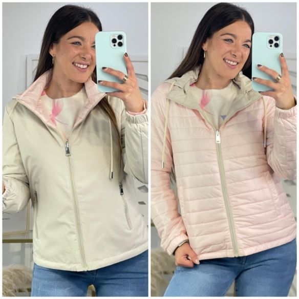 Chaqueta Reversible Acolchada - Rosa