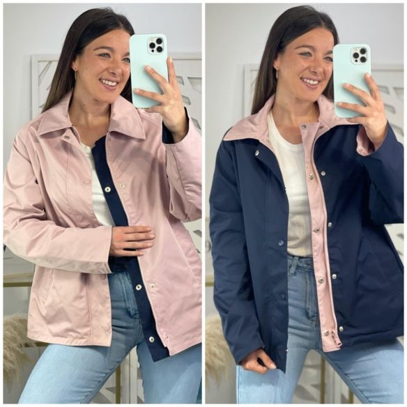 Chaqueta Reversible Julia - Azul / Rosa