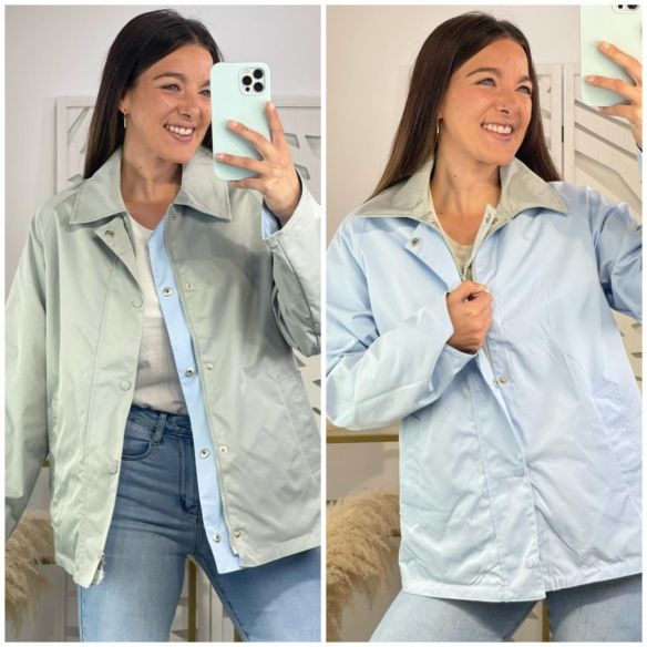 Chaqueta Reversible Julia - Turquesa / Azul