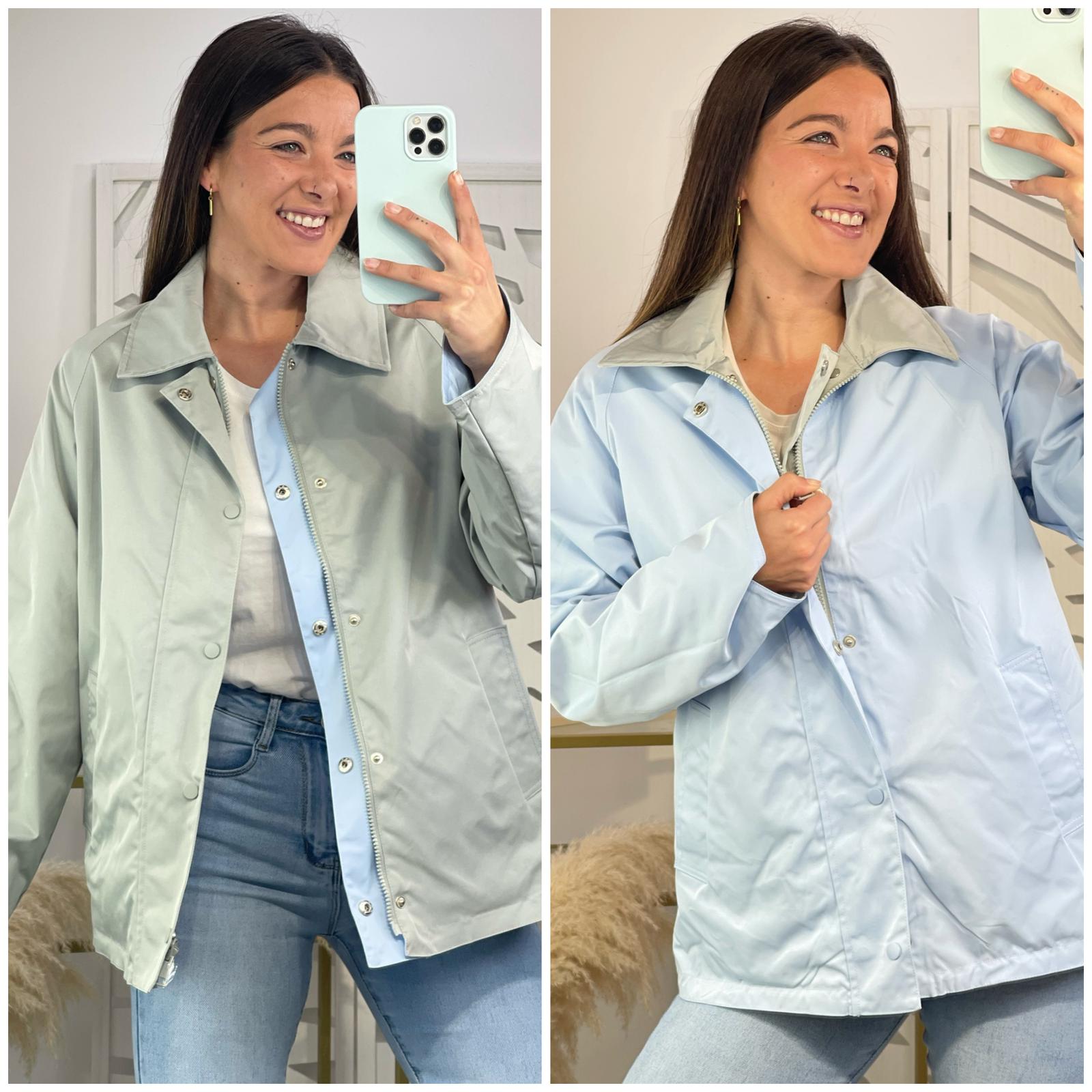 Chaqueta Reversible Julia - Turquesa / Azul