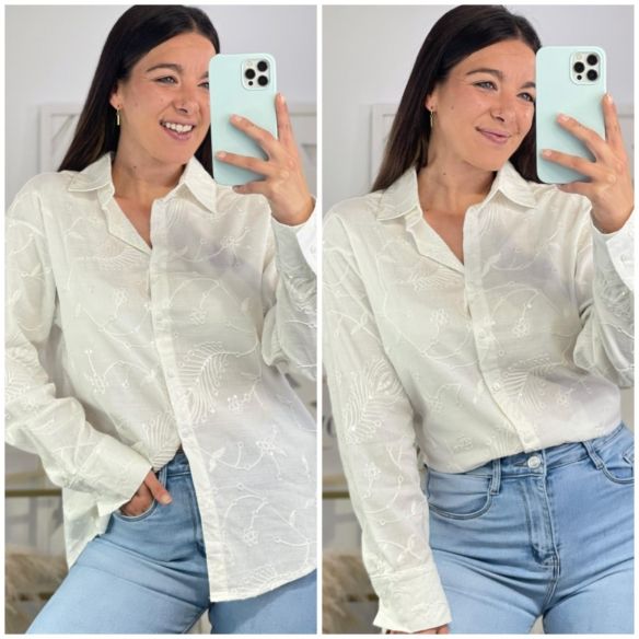 Camisa Blanca Bordada