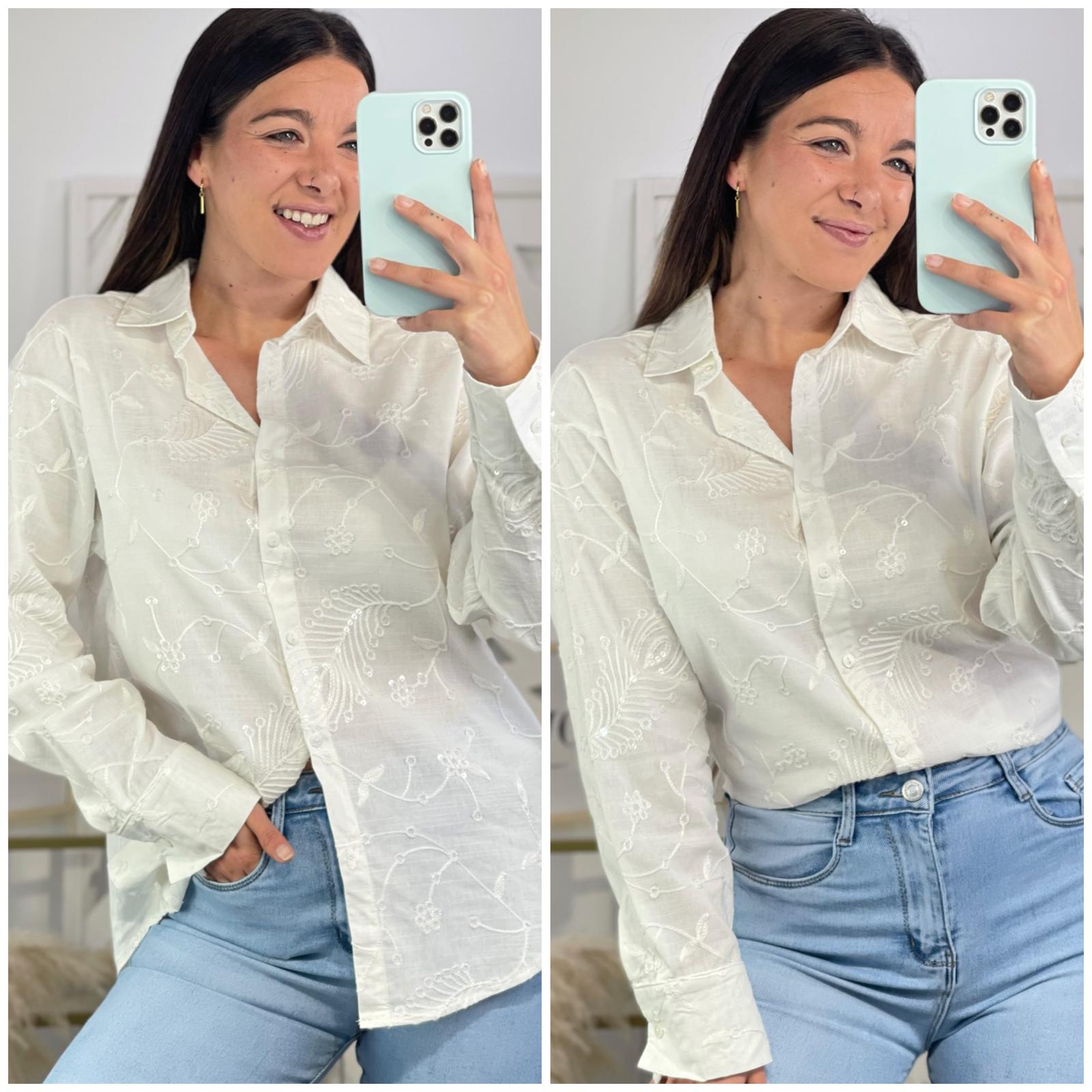 Camisa Blanca Bordada