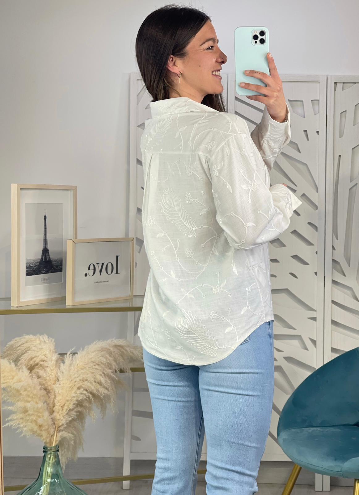 Camisa Blanca Bordada - Imagen 4
