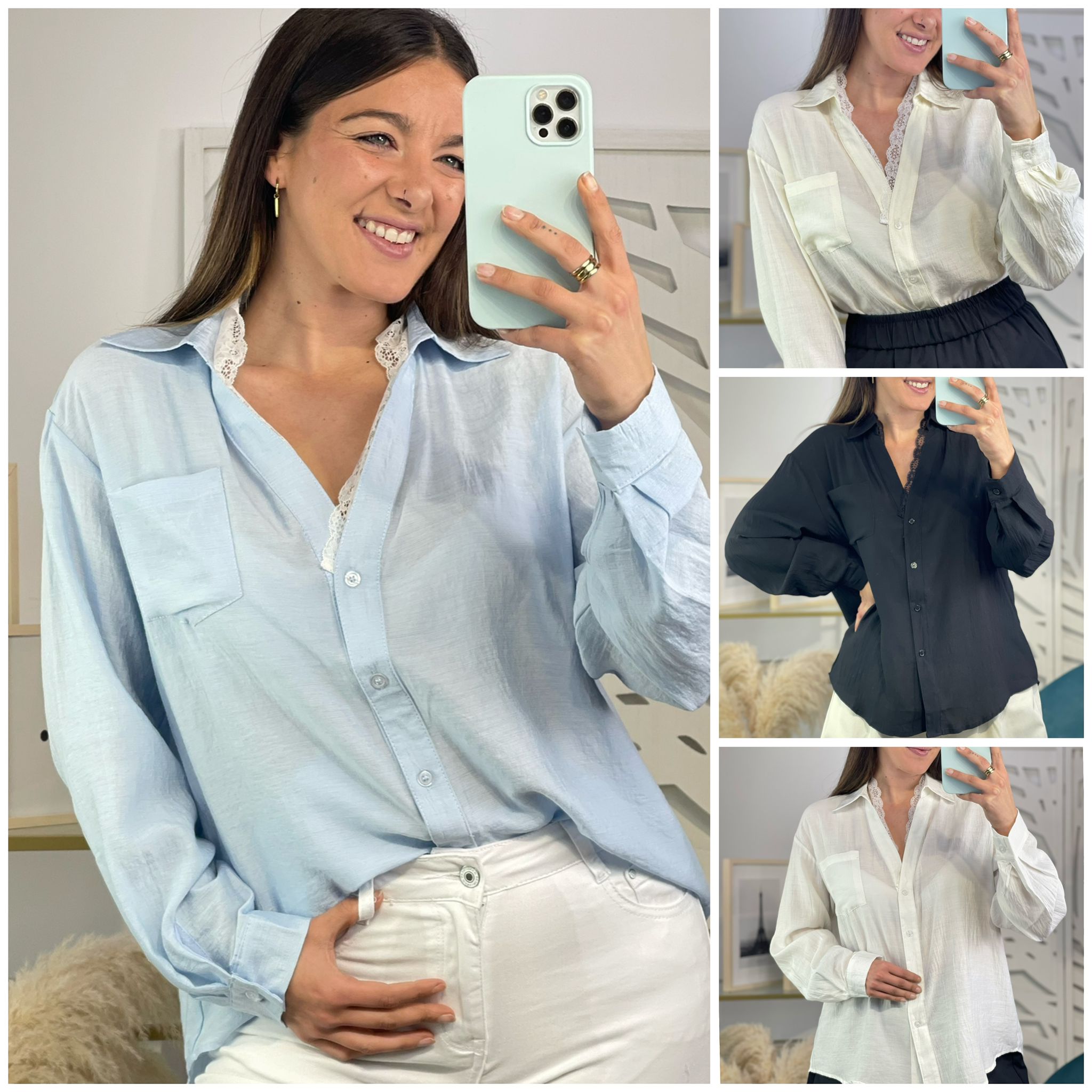 Blusa Cuello Encaje