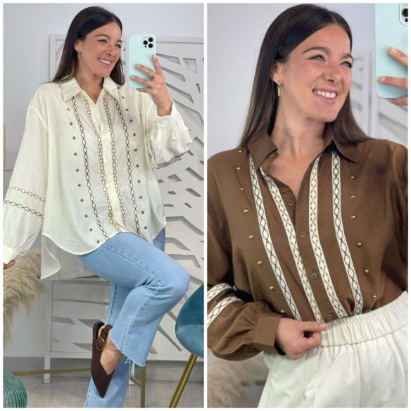 Camisa Detalle Tachuelas