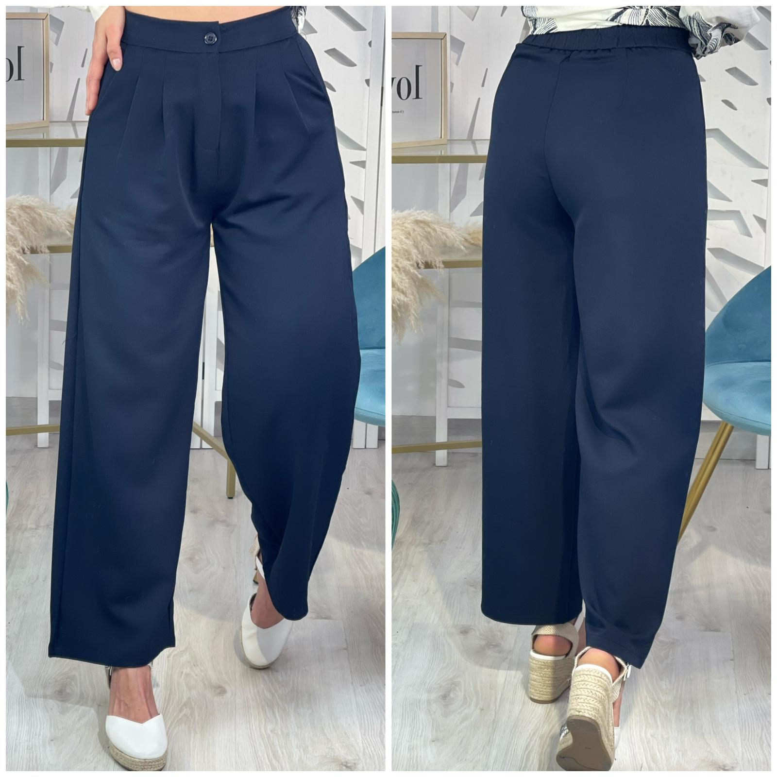 Pantalón Básico Recto - Azul
