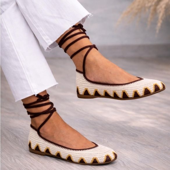 Bailarina Crochet Colores - Beige