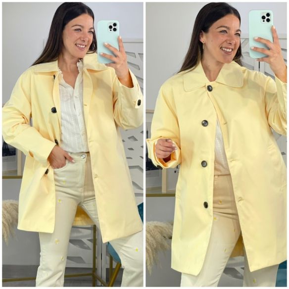 Chaqueta Estilo Gabardina Amarilla