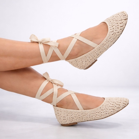 Bailarina Crochet - Beige