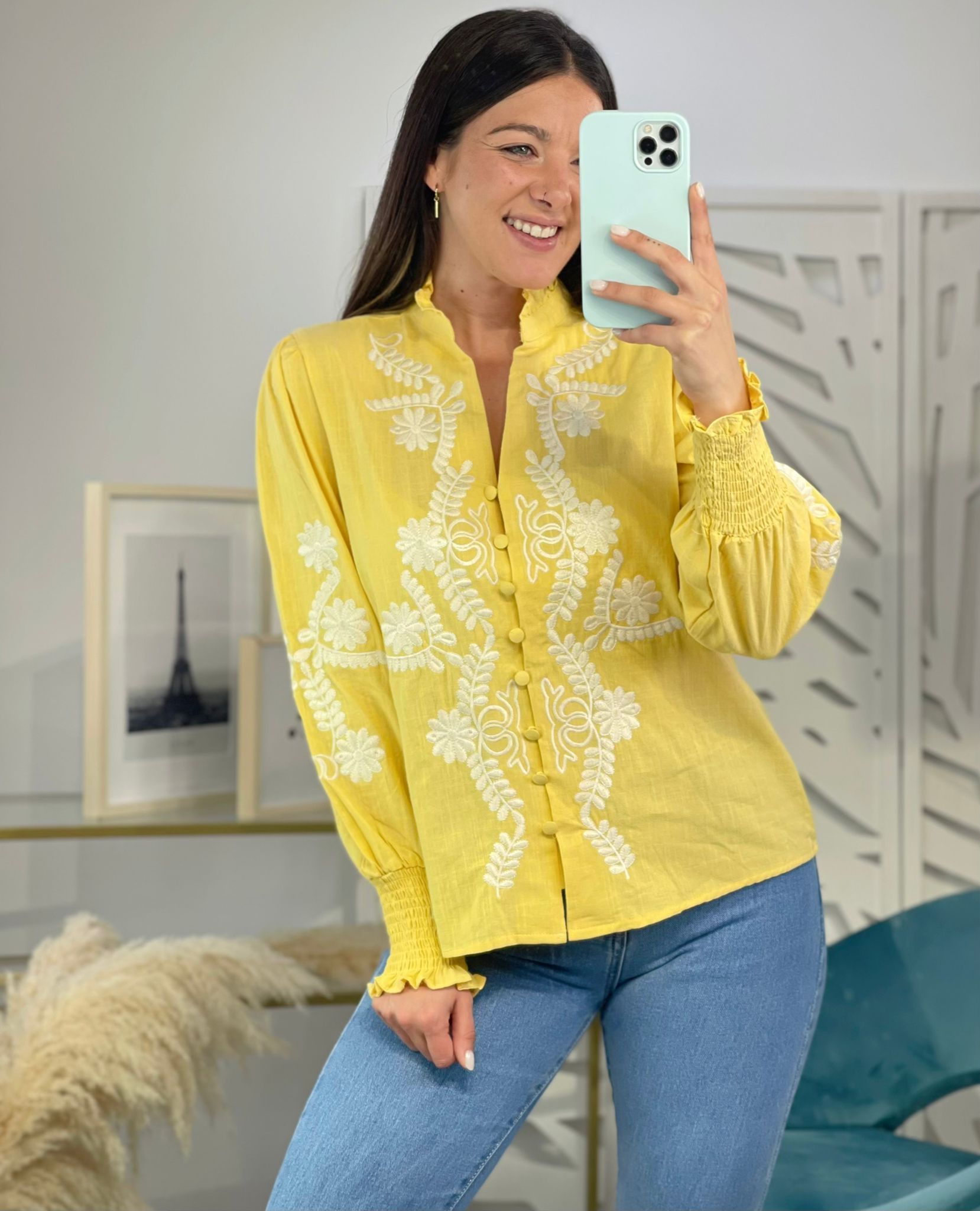 Camisa Julieta Amarilla - Imagen 3
