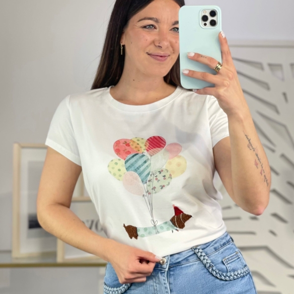 Camiseta Perro Globos