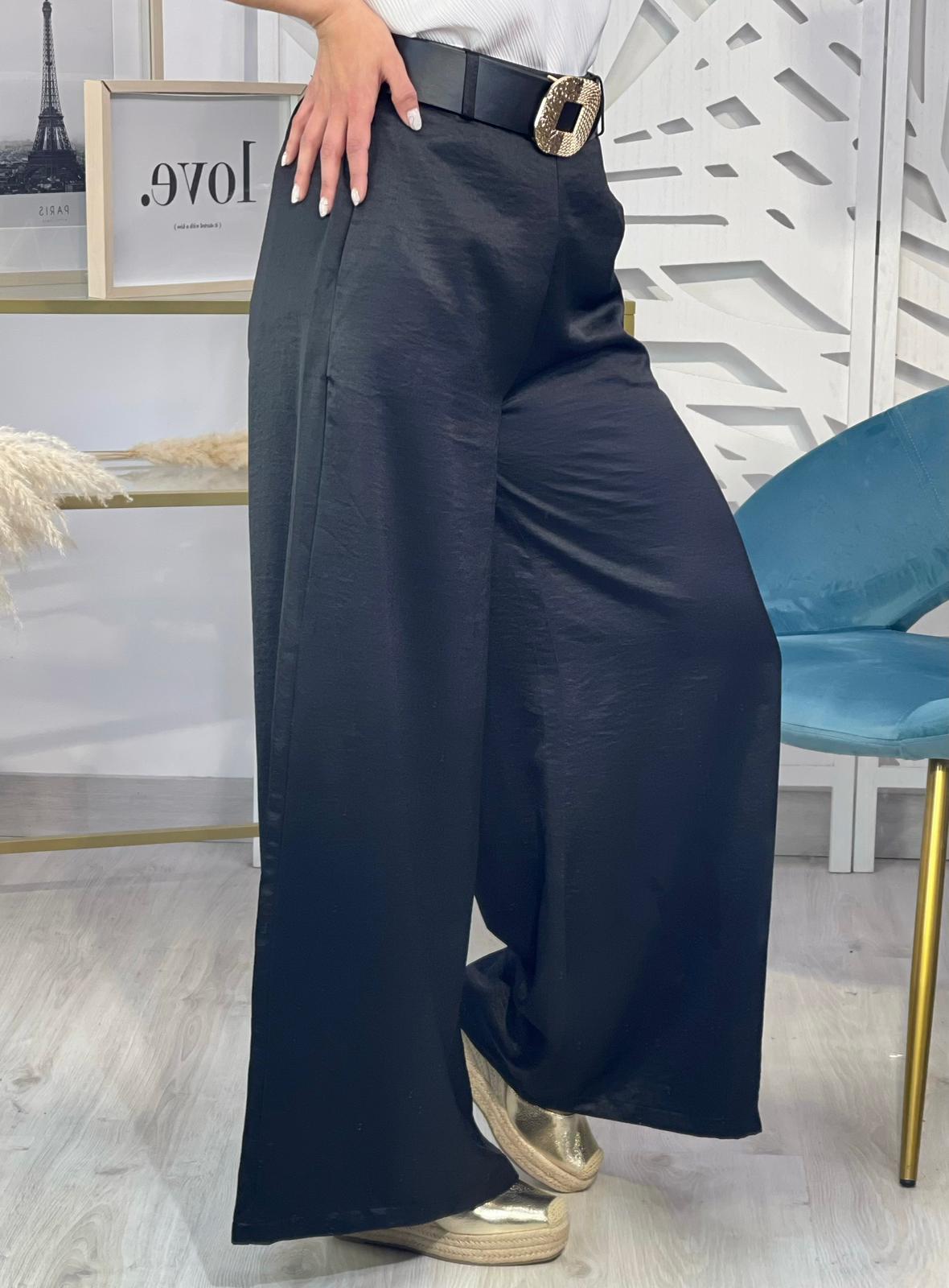 Pantalón Ancho + Cinturón Hebilla Dorada - Imagen 6
