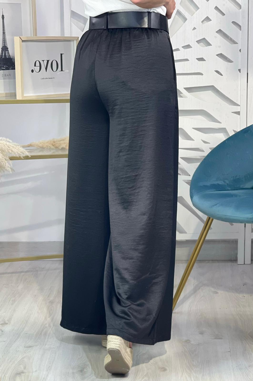 Pantalón Ancho + Cinturón Hebilla Dorada - Imagen 7