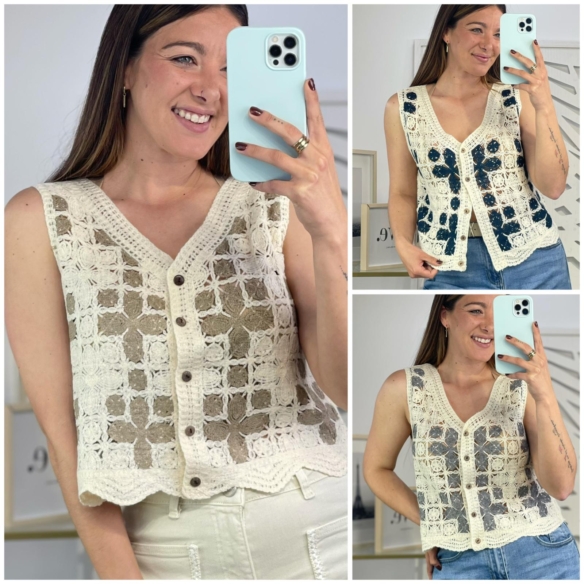 Chaleco Crochet Botones