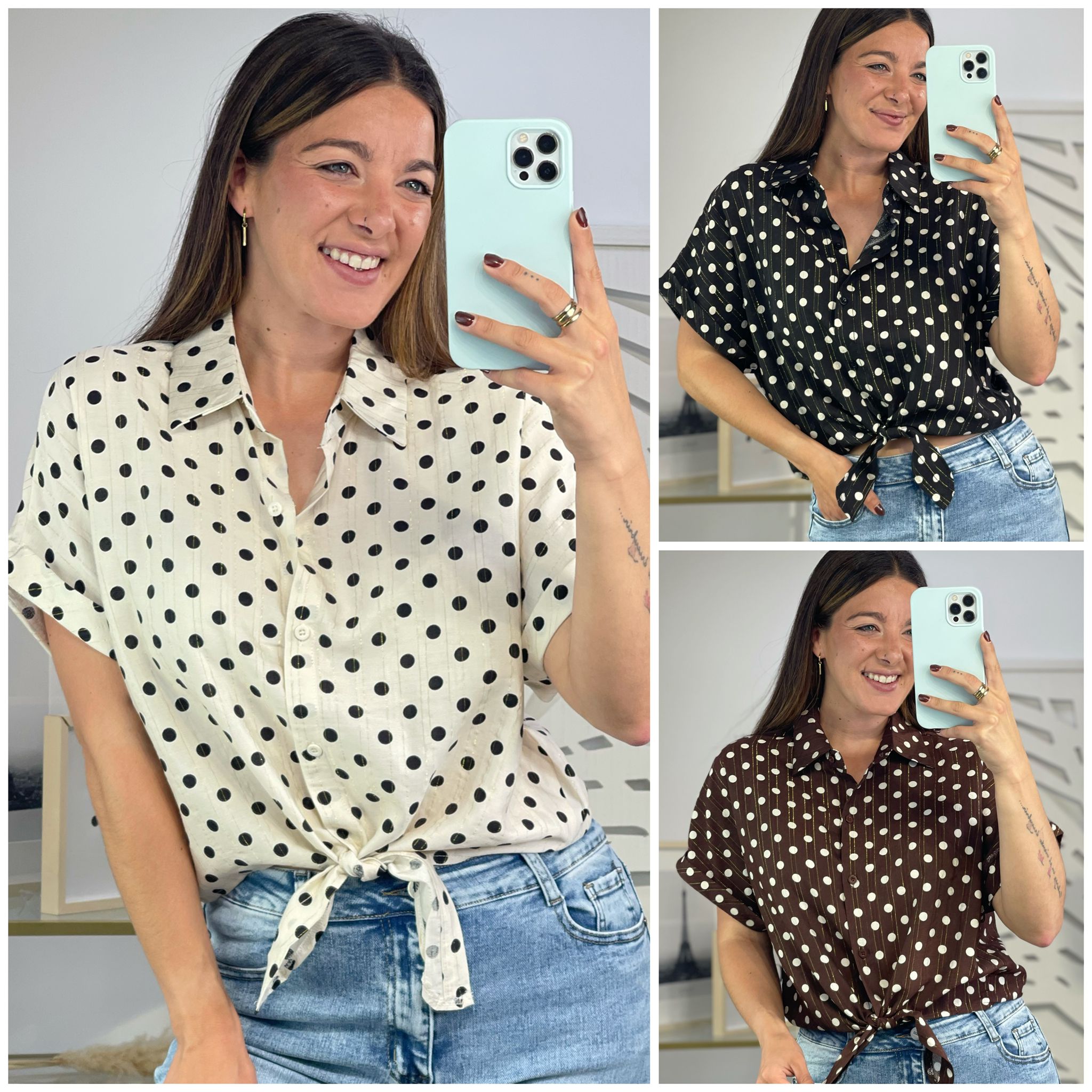 Camisa Lunares Nudo