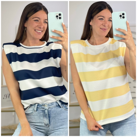 Camiseta Hombreras Rayas