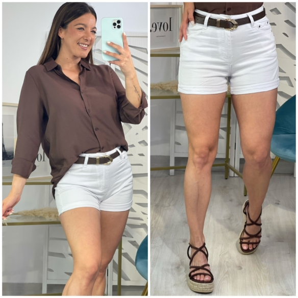 Short Vaquero Básico - Blanco