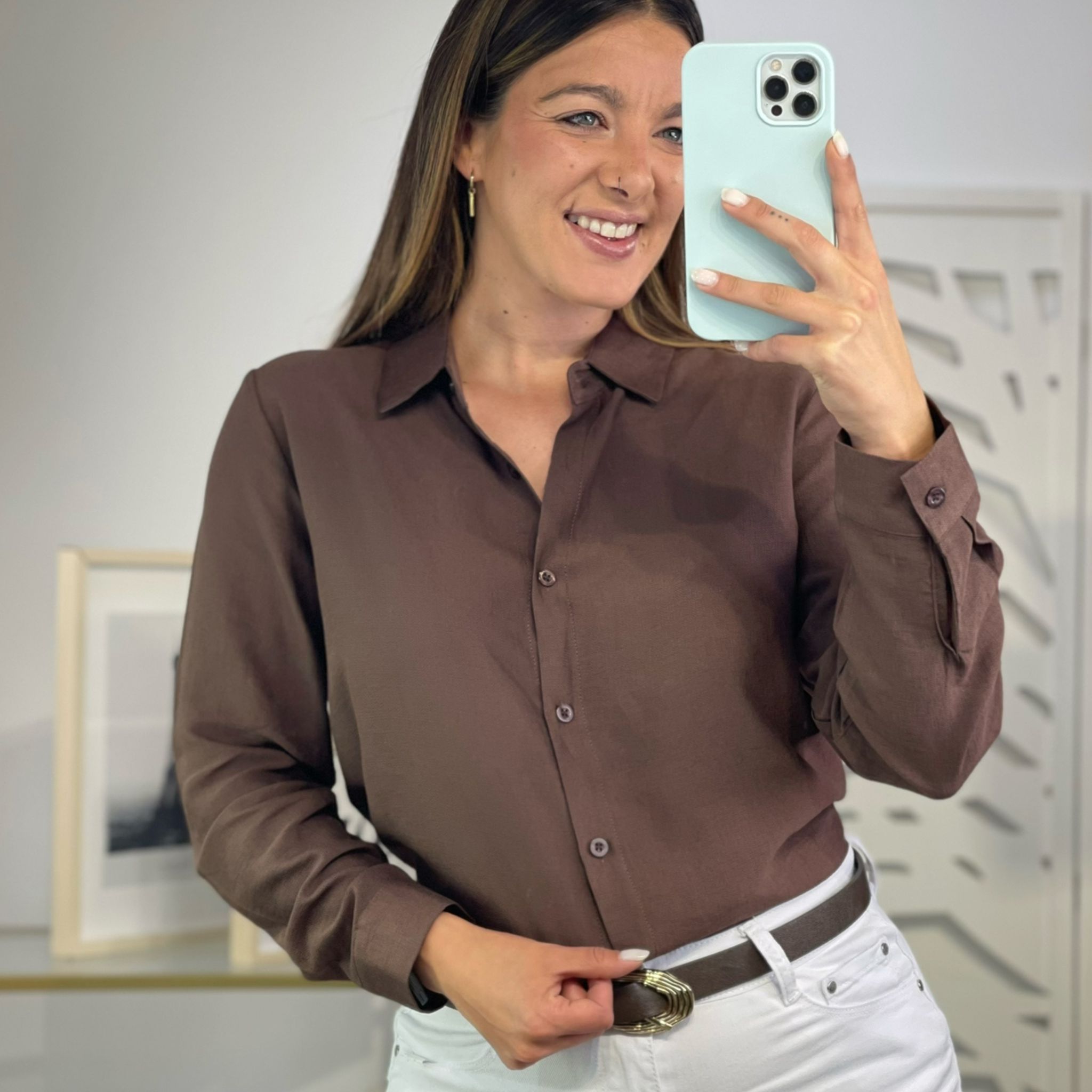 Camisa Básica Marrón
