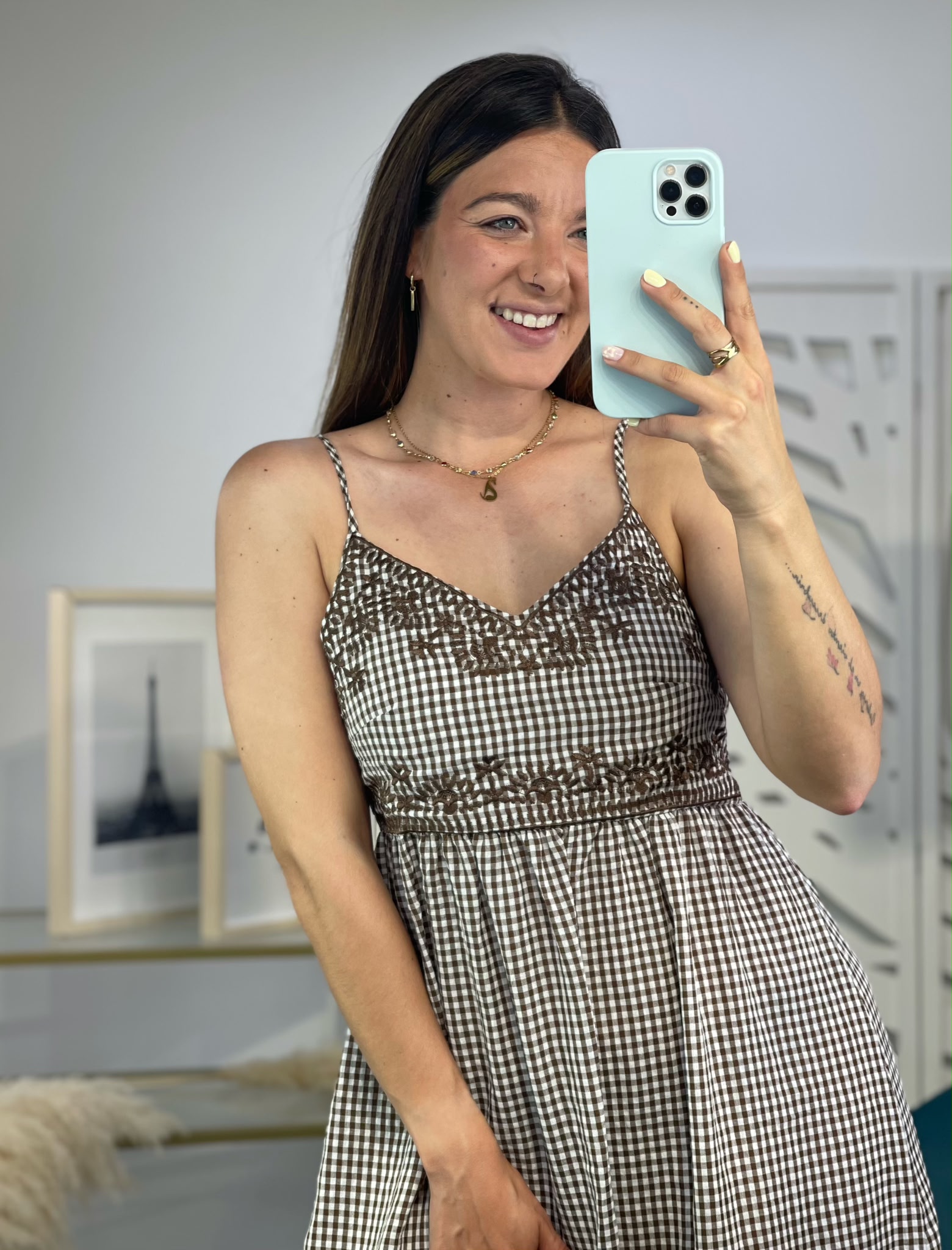 Vestido Vichy FLores Bordadas - Imagen 8
